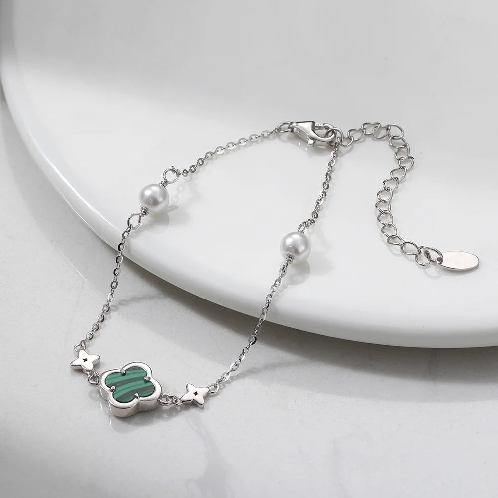 New Four Leaf Flower Pendant 925 Sterling Silver Necklace