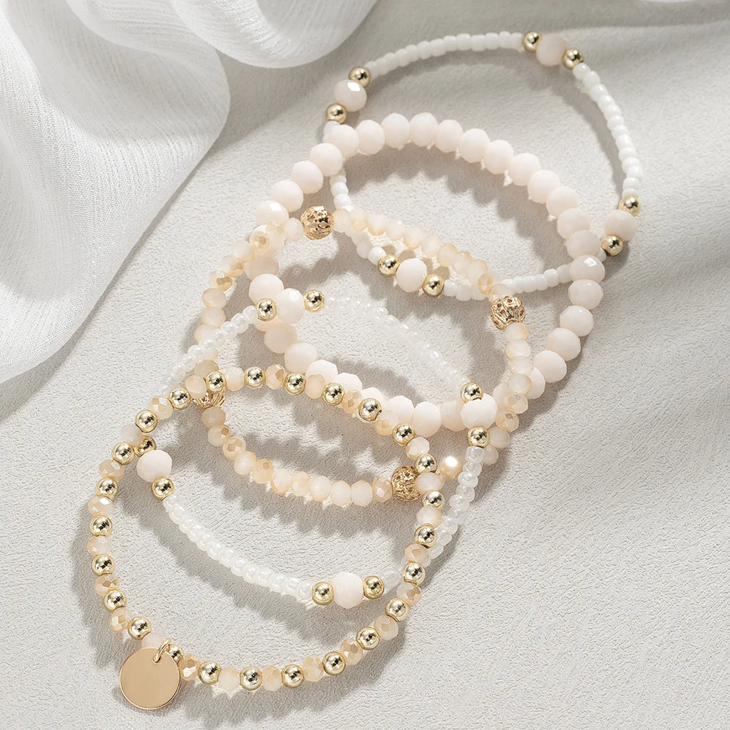 Bracelet Set Round Piece Charm Trendy
