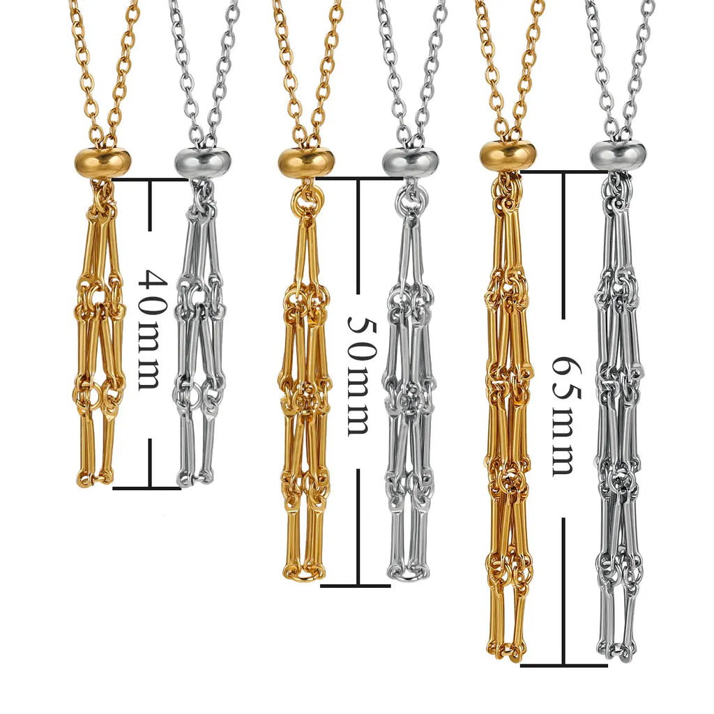 Stainless Steel Retro Minimalist - Mesh Pocket Necklace Pendant Gold-plated Waterproof