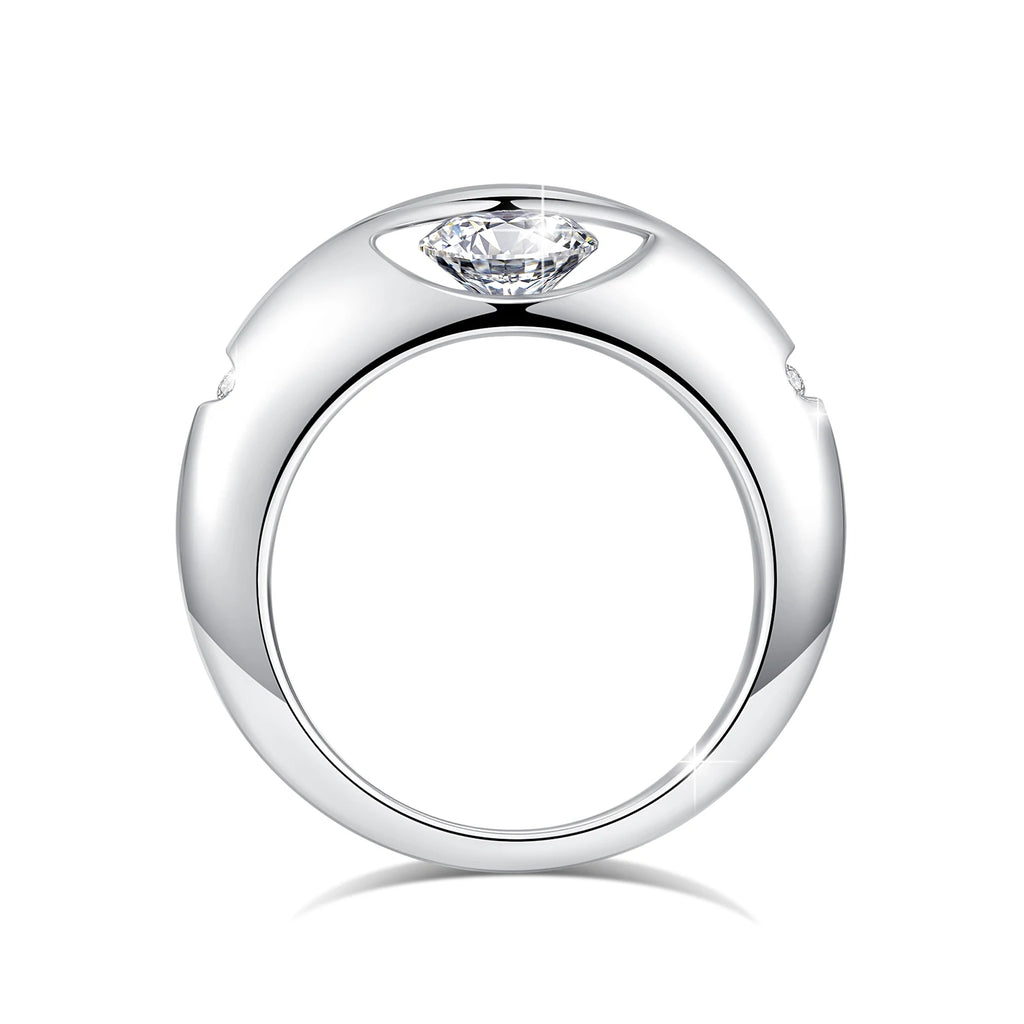Rotate Moissanite Rings - Solid S925 Silver Solitaire Classic Band