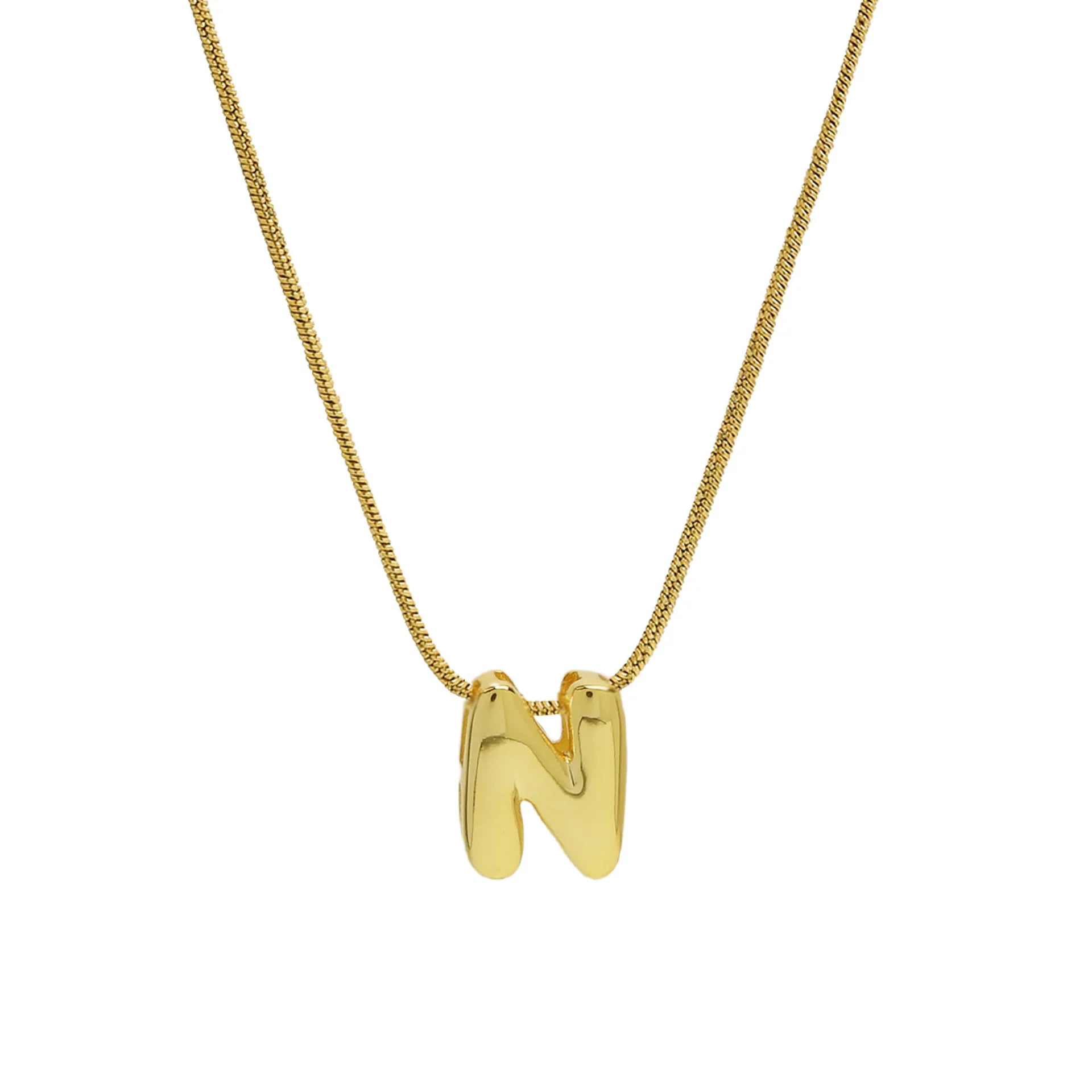 Gold Plated Balloon 26 Alphabet Letter Pendant Necklace