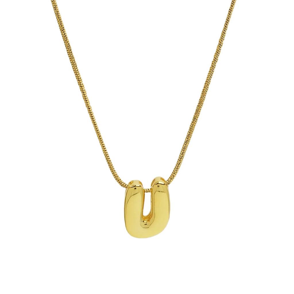 Gold Plated Balloon 26 Alphabet Letter Pendant Necklace