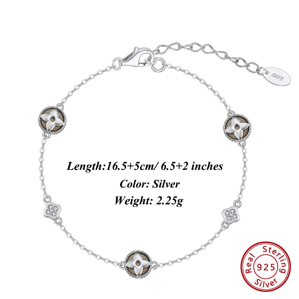 Glimora 14K Gold 925 Sterling Silver Shell Bracelet